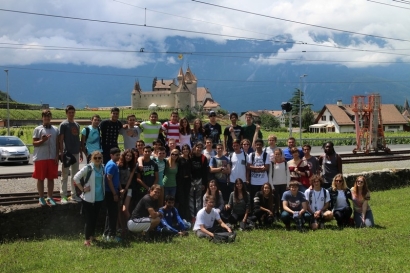 the LTC group before the high ropes, in Aigle Chateaux
