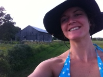 me and the barn on a bike ride