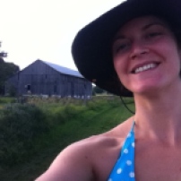 me and the barn on a bike ride